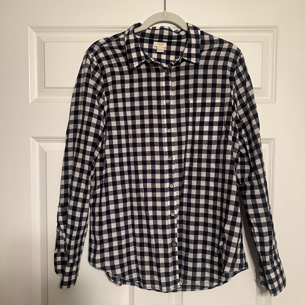 Jcrew Classic Navy and White Checkered button down  Shirt